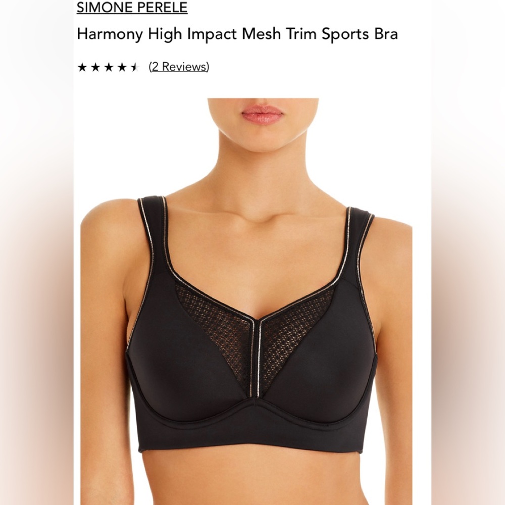 Simone Perele Black Mesh Trim Underwire Sports Bra